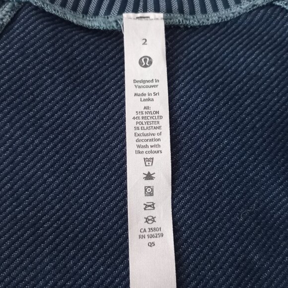 Lululemon Women's Rest Less Sweatshirt Long Sleeve Top Ribbed Textured Sz 2 - Picture 5 of 9